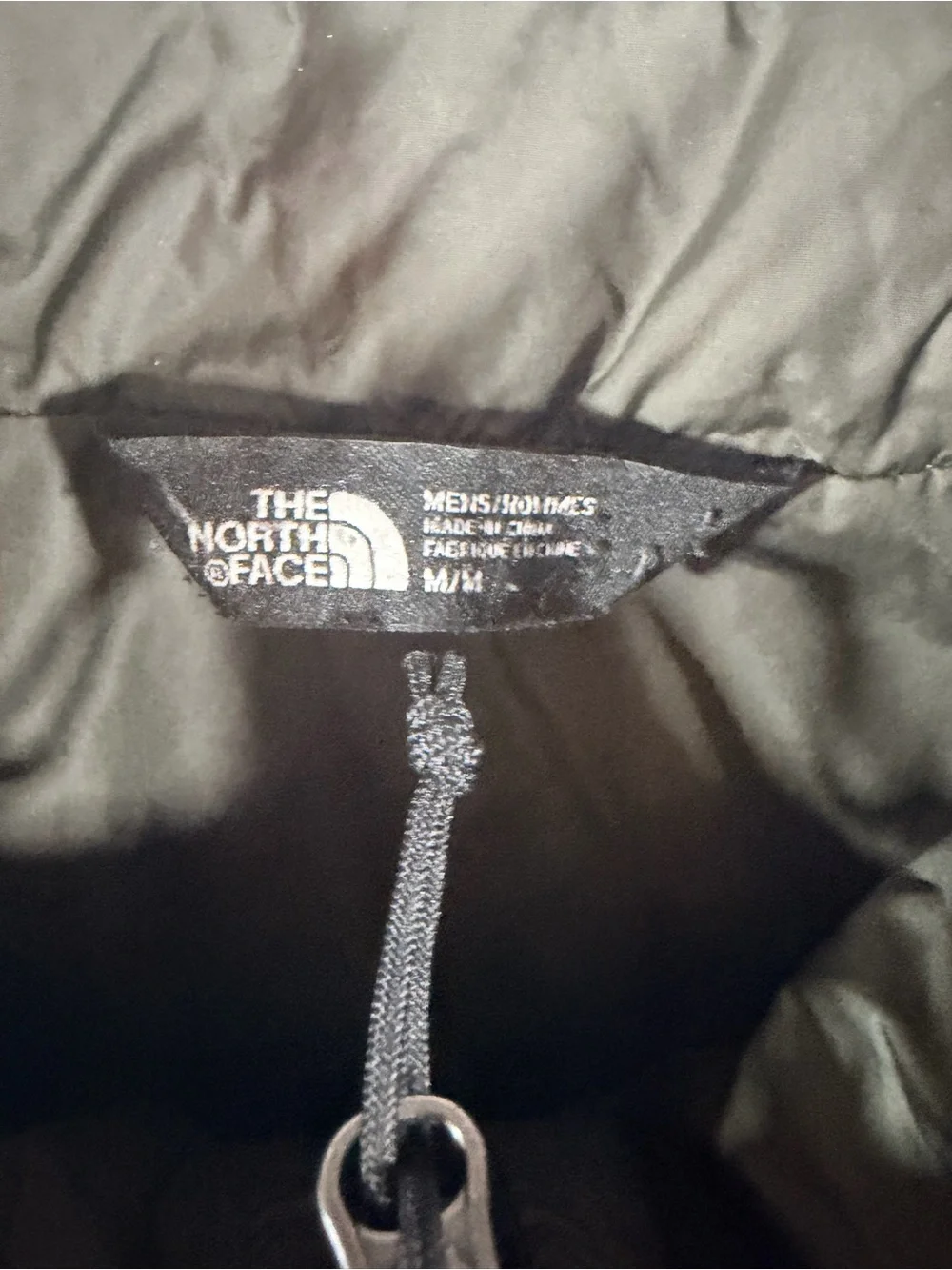The North Face Men's Green Puffer Jacket Full Zip Pockets Stand-Up Collar M